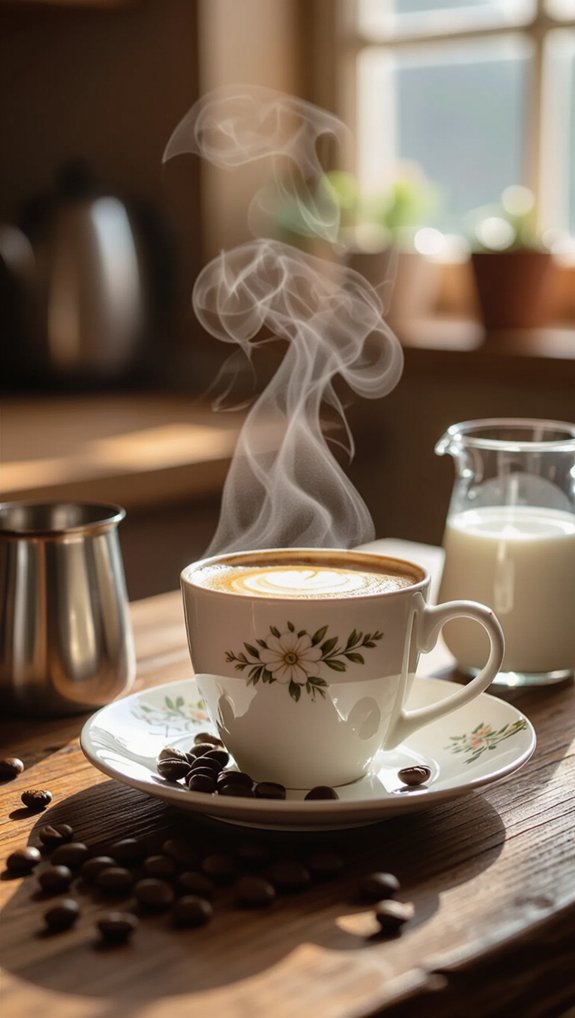 coffee brewed with milk