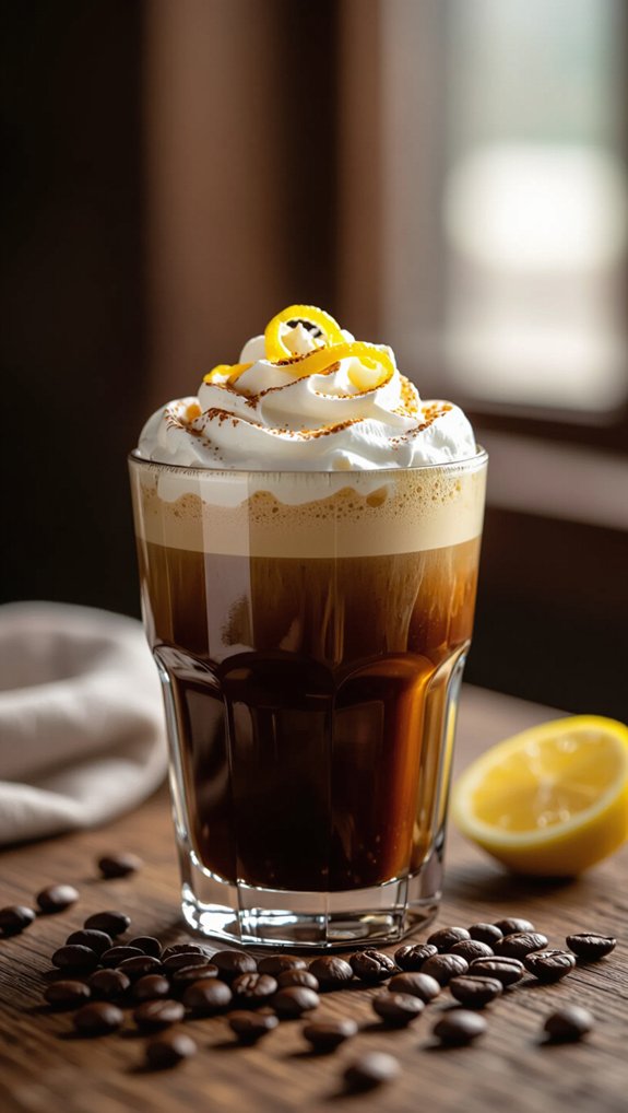 lemon spiked chilled coffee refreshment