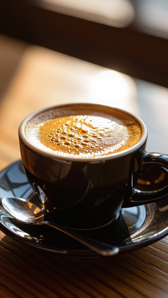 thin espresso foam layer