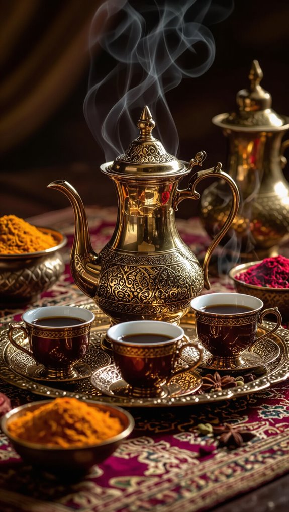 cardamom centered saffron cinnamon qahwa