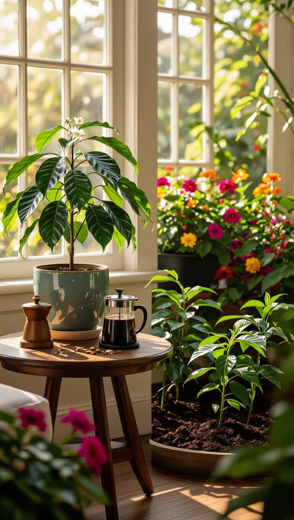 grow coffee plants indoors outdoors