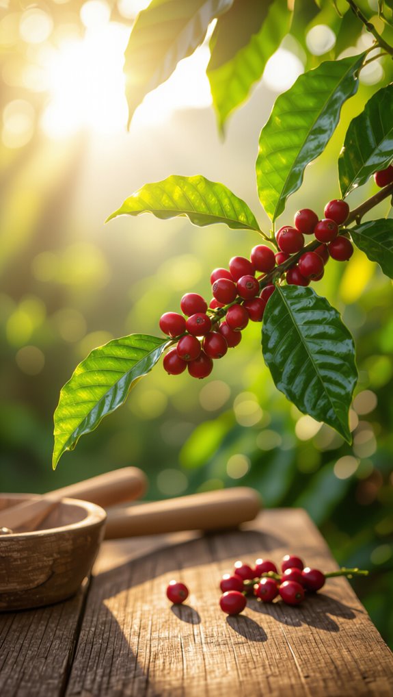 harvest ripe red cherries gently