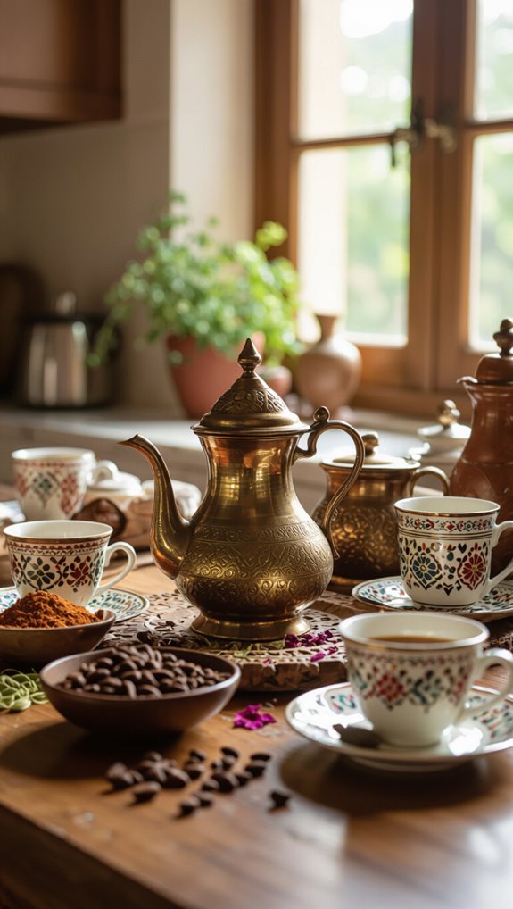 traditional arabic spiced coffee preparation