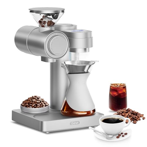 Gevi Professional Barista Coffee Machine | Smart Pour-over Drip Coffee Maker | Programmable Brew & Spin Speed | 51 Precise Grind Settings | Custom Recipes | Fast Heating Brewer for Home and Commercial