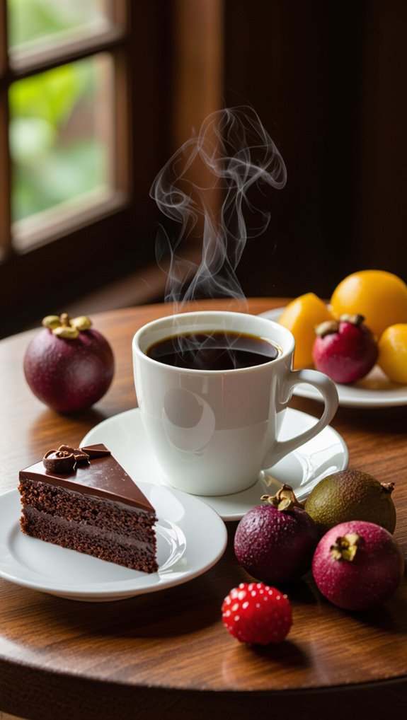 earthy coffee complements sweetness