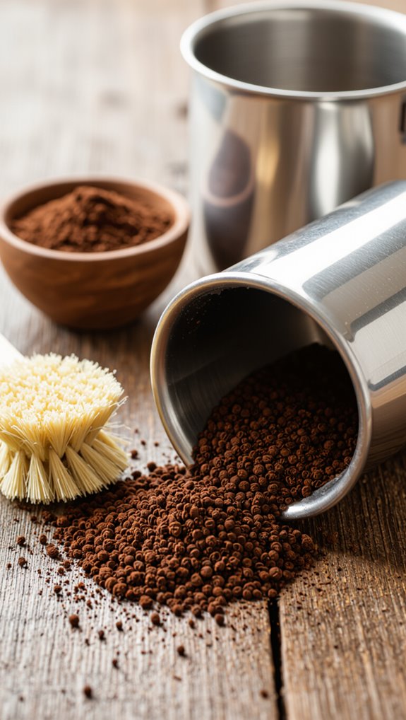 used coffee grounds clean surfaces