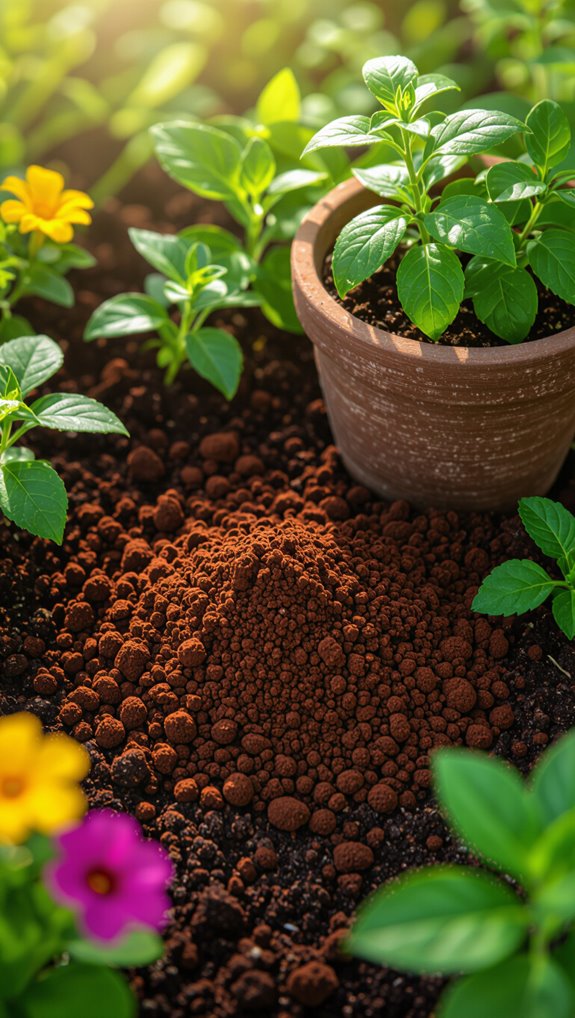 used coffee grounds fertilize gardens