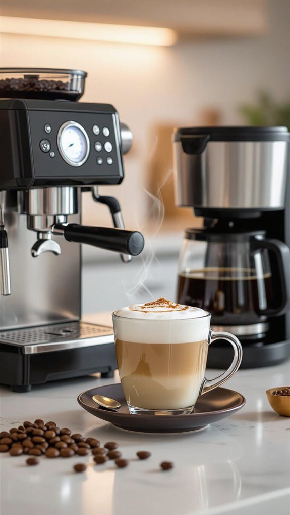 milder espresso with steamed milk