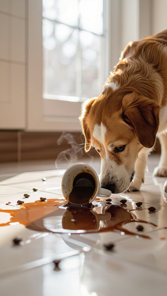 rapid caffeine toxicity in dogs