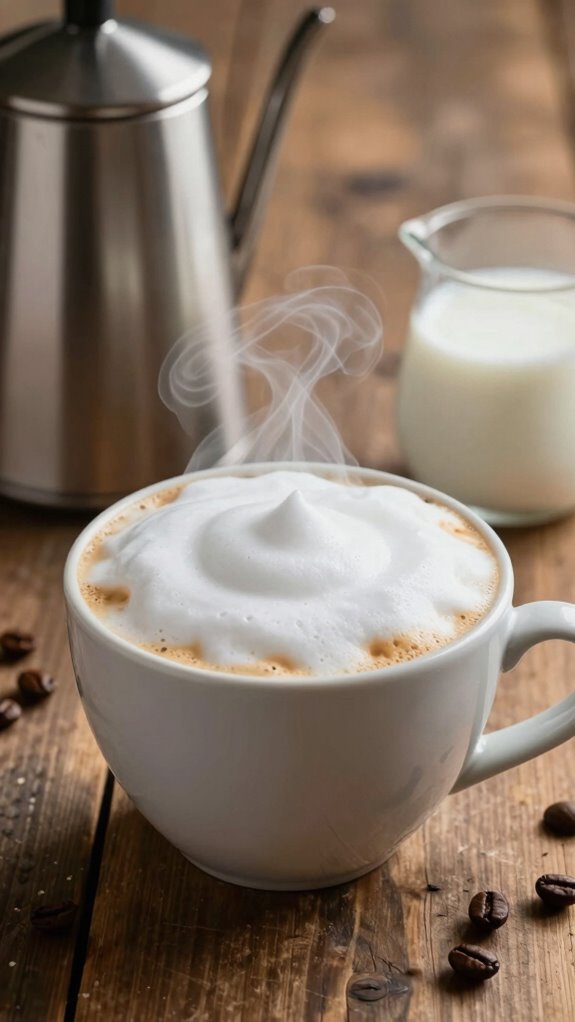 brewed coffee with frothed milk
