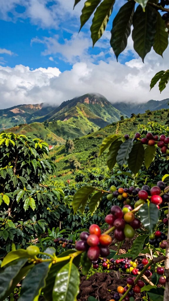 misty high altitude volcanic coffees