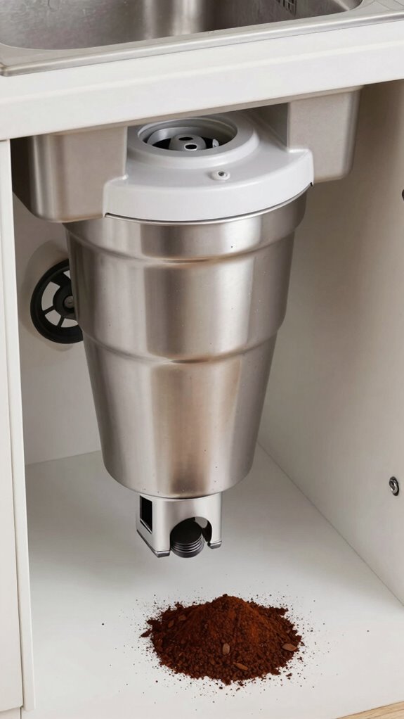 scoop grounds flush prevent