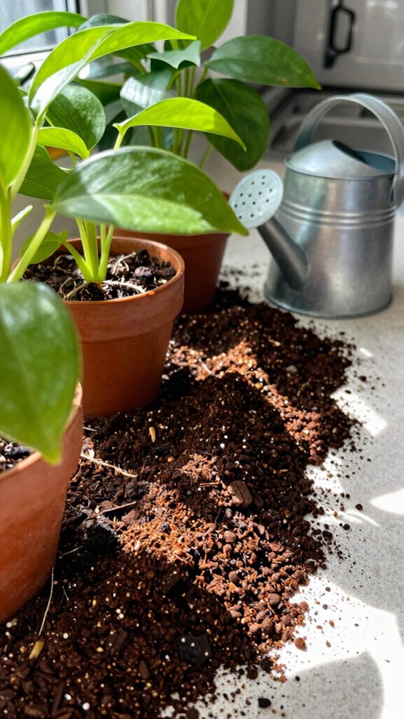 used coffee grounds beneficial caution