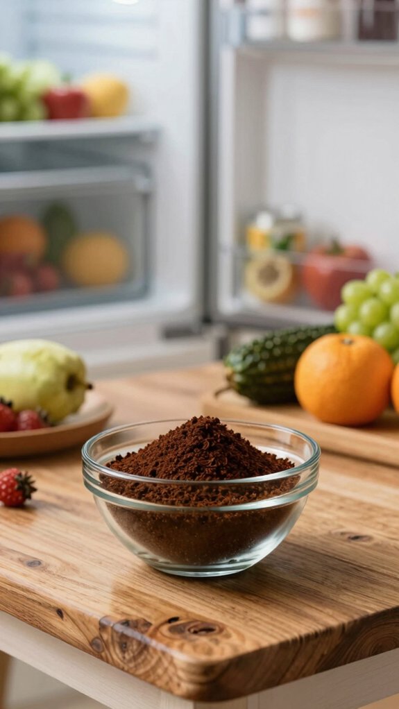 coffee grounds absorb odors