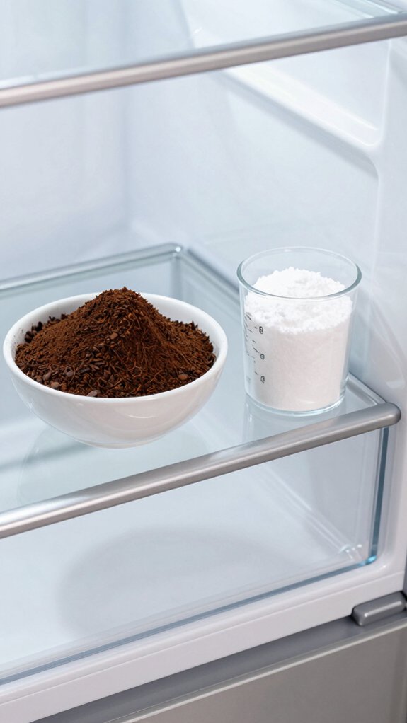 coffee grounds temporary odor control