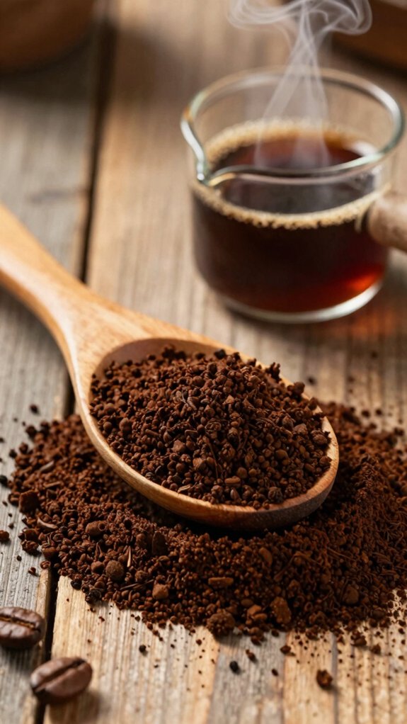 used coffee grounds modest caffeine fiber