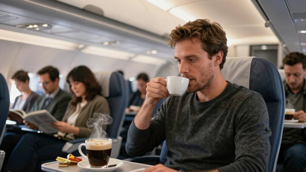coffee consumption while flying