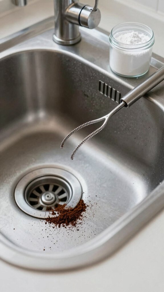 coffee grounds sink clog