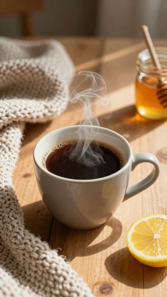 decaf coffee soothes throat discomfort